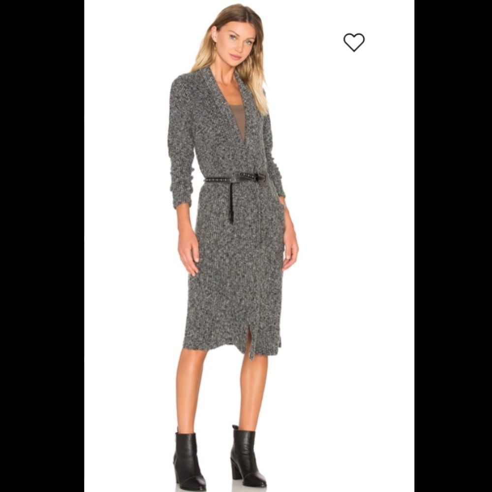 Bobi Los Angeles Rib Long Cardigan in Black